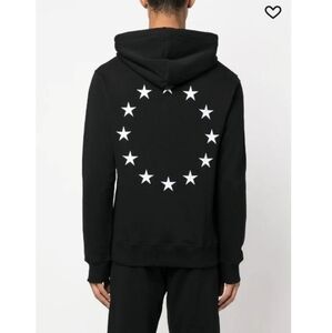 Etudes Klein Europa Stars-embroidered Hoodie in Black Mens Size S